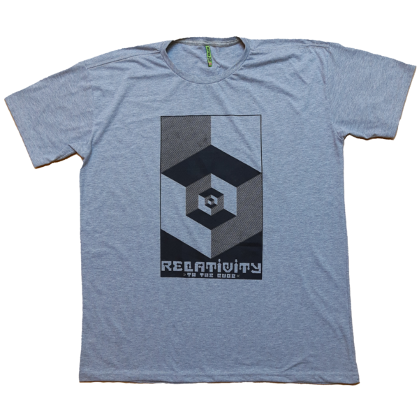 Camiseta Relativity Cube Cinza Mescla. - Image 3