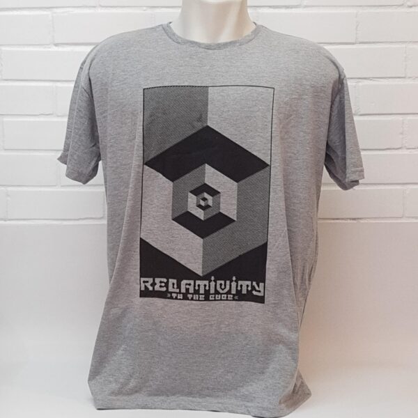 Camiseta Relativity Cube Cinza Mescla.