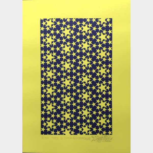 Serigrafia A3 - Tapete de Estrelas © Pattern (Neon).