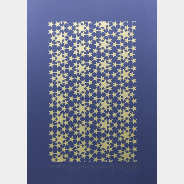 Serigrafia A3 - Tapete de Estrelas © Pattern (Ouro).